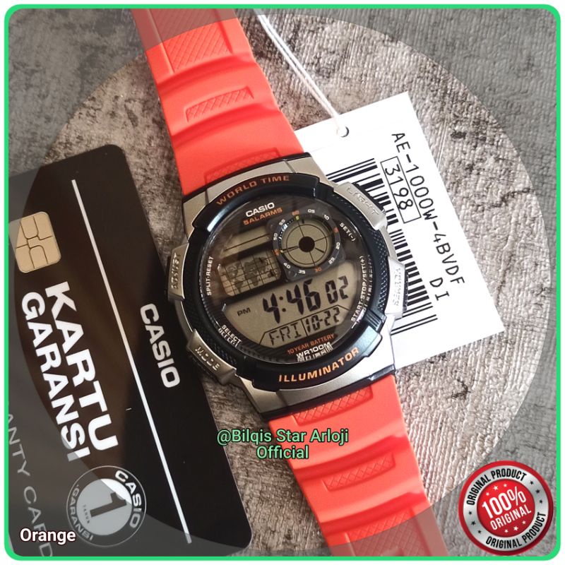 Jam Tangan Casio Digital AE-1000-W Murmer Tali Karet Original 100%