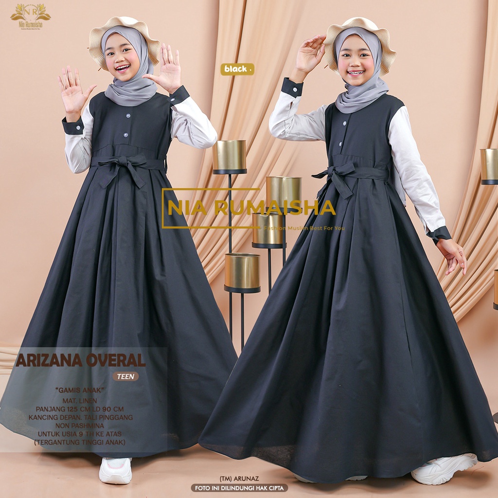 Arizana Overal Anaka Gamis Muslim Dress Original Produk By Nia Rumaisha Orinaura