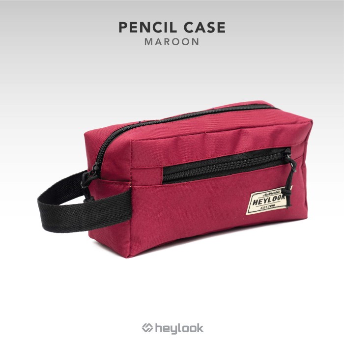 

TEMPAT PENSIL KOSTAK PENCIL CASE ALAT TULIS SEKOLAH ANAK ATK POUCH - Maroon