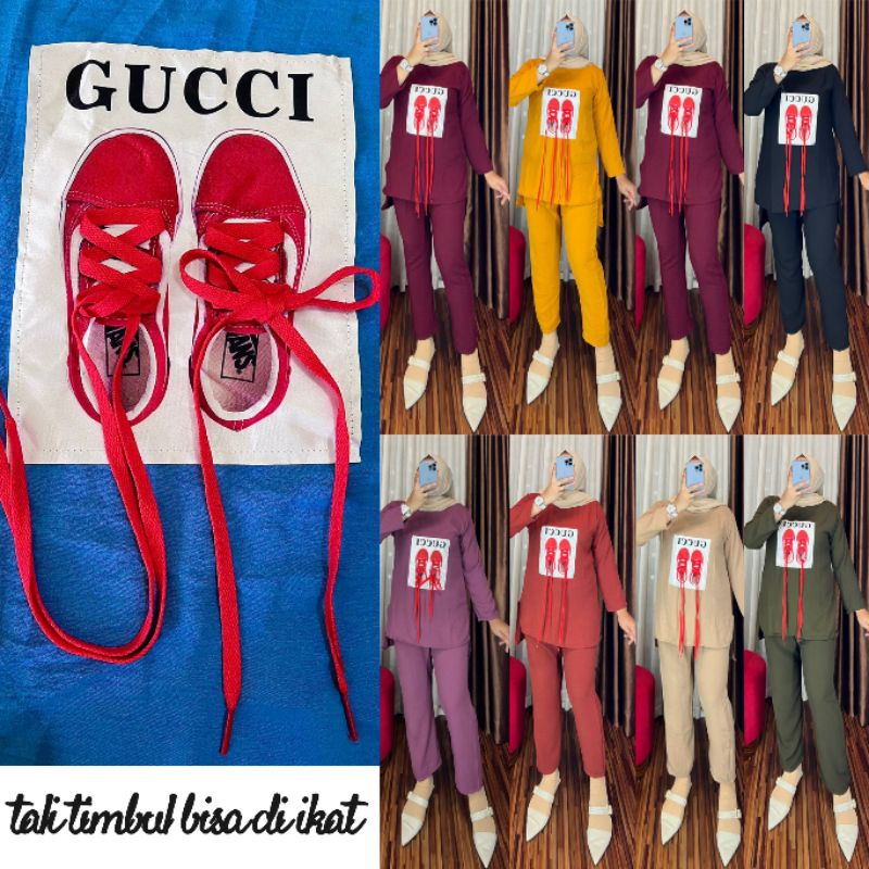 Oneset crinkle sablon | setelan celana crinkle sablon | setcel crinkle | blouse crinkle | oneset pol