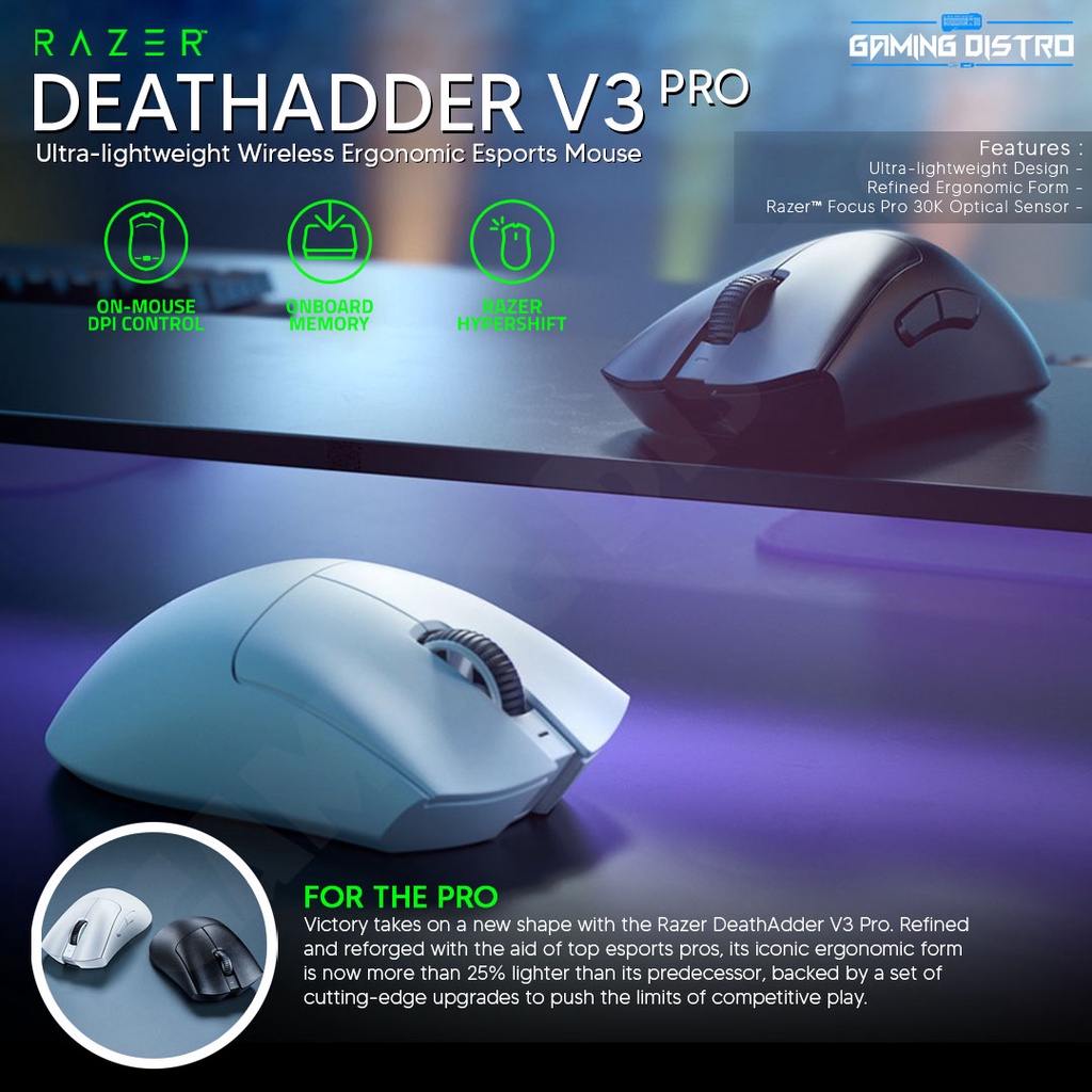 Mouse Gaming Razer Deathadder V3 Pro | Ultra-lightweight Wireless