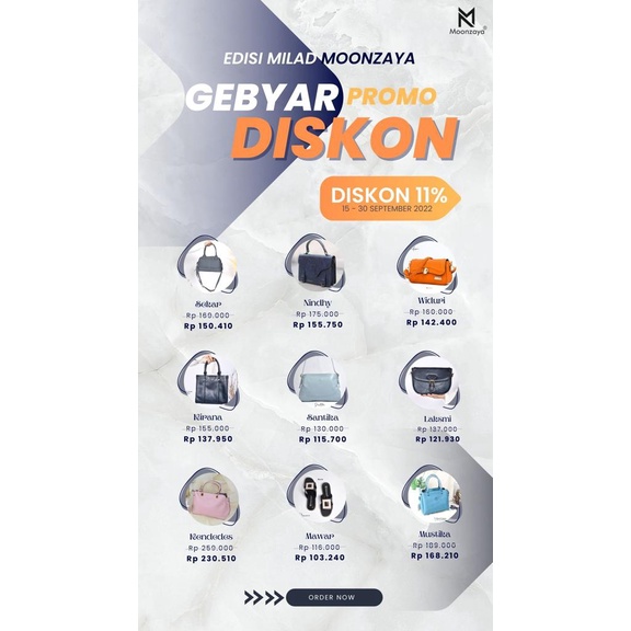 PROMO TAS MOONZAYA KENDEDES WIDURI READY SIAP KIRIM