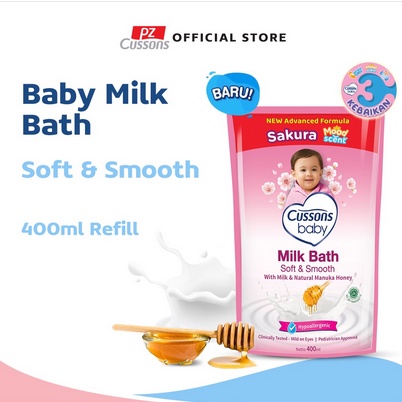 Cussons Bath Milk Soft &amp; Smooth Reffil 400ml + Bubble Wrap / Toko Makmur Online