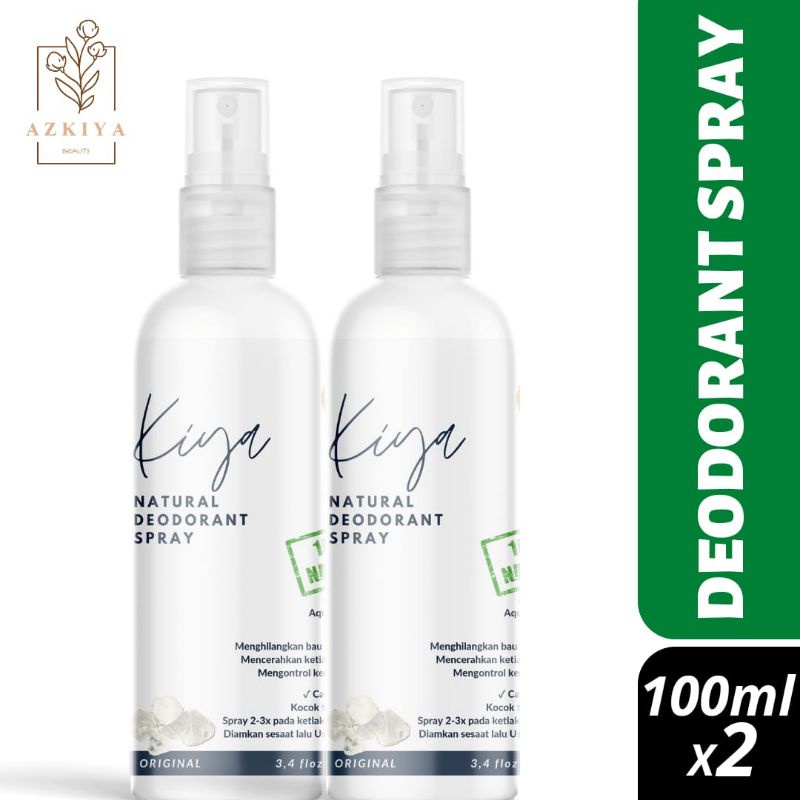 Kiya Deo Natural Deodorant Tawas Spray 100 ml Varian Original - Twin Pack