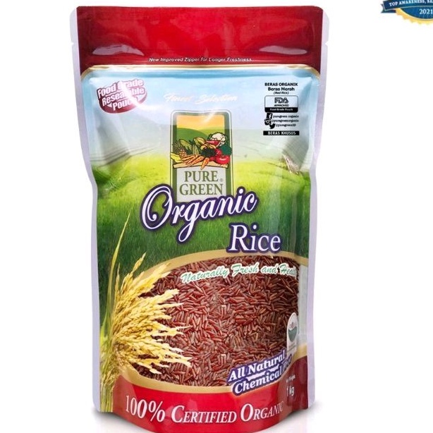 

Puregreen Organic Rice Beras Organik Beras Merah (Red Rice) 1 kg