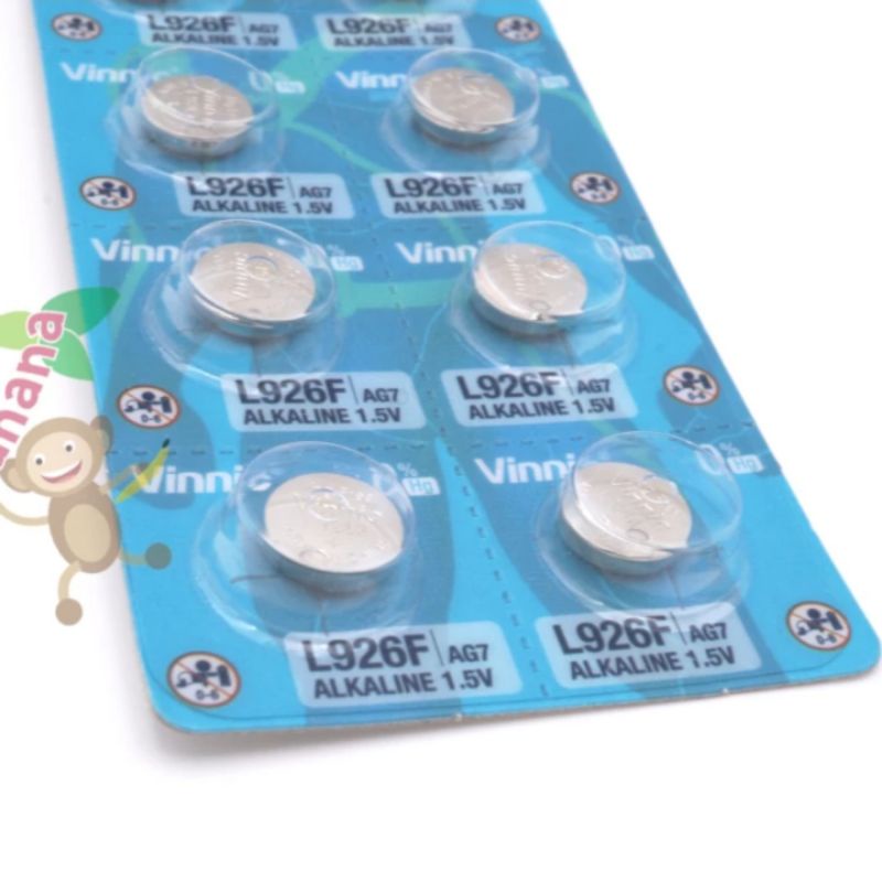 Baterai Vinnic L926F AG7 battery kancing button remote jam