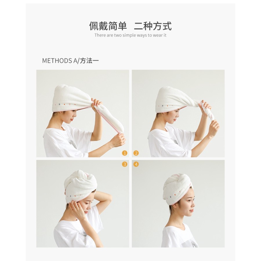 [MURAH] handuk pengering rambut magic shower cap hair drying cap magic handuk rambut import awet