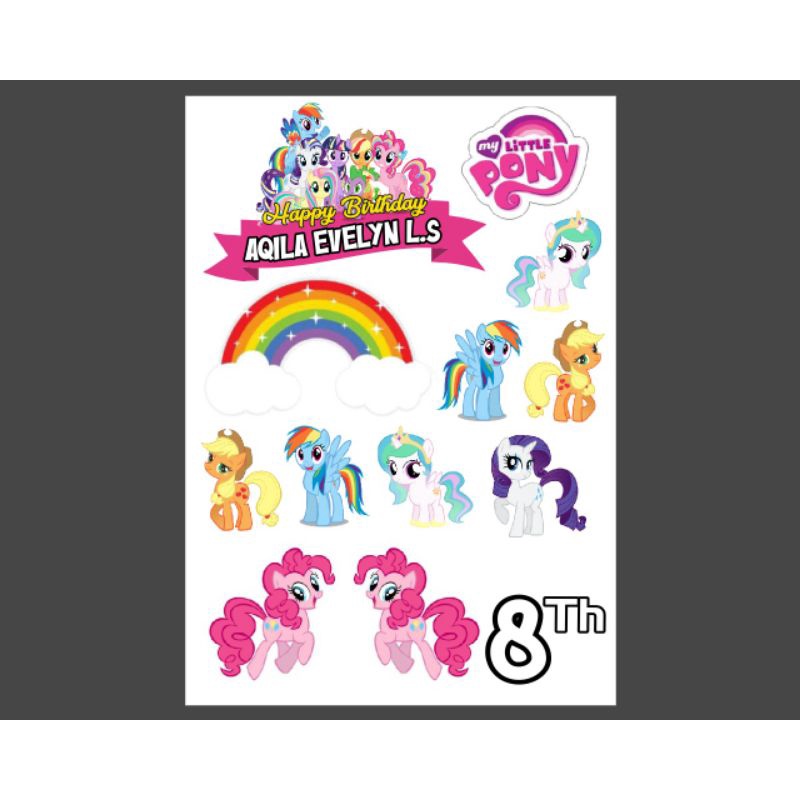 

topper kue kuda pony/hiasan kue kuda pony little pony