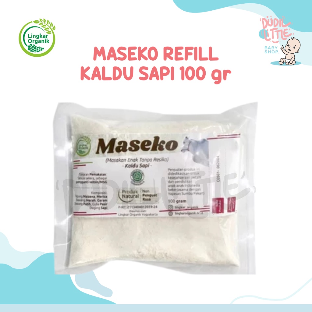 Maseko Kaldu Mpasi  Organik  Ayam, Sapi, Jamur Non MSG Botol Refill 100gr