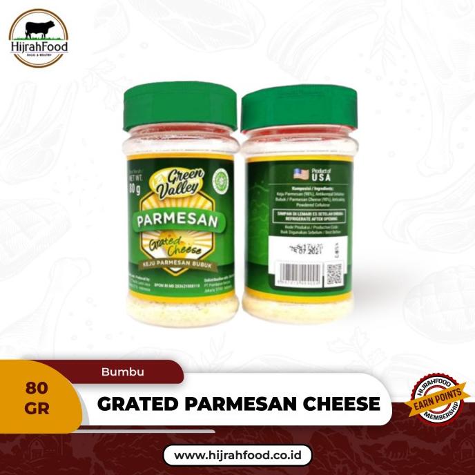 

Green Valley Grated Parmesan Cheese / Keju Parut Parmesan (Qty. 80 gr)