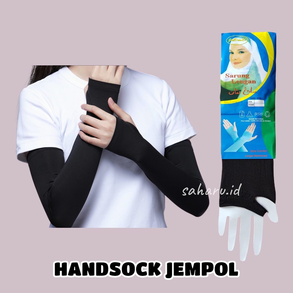 Manset jempol hitam handsock muslim jempol