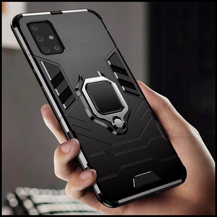 Casing Samsung A51 / A71 Hard Case Armor Ring Case Kickstand Armor