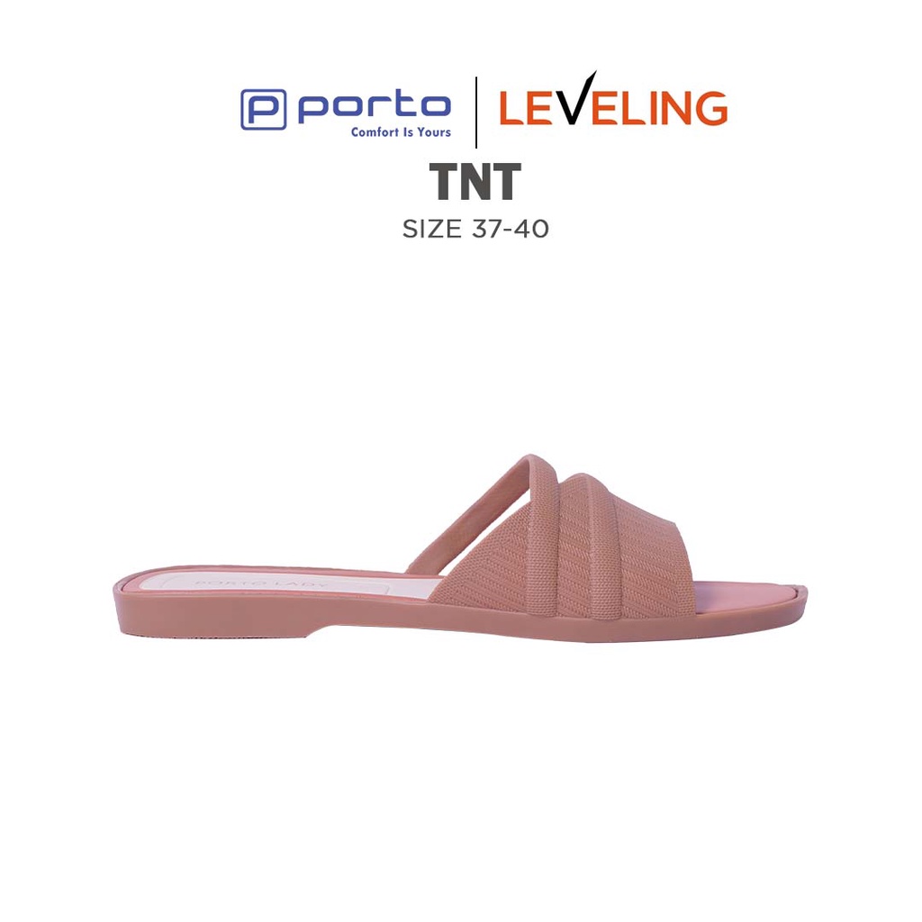 TNT - Porto Leveling Sandal Selop Wanita Korea Flat Karet Nyaman Empuk Casual Anti Slip Porto Lady Terbaru