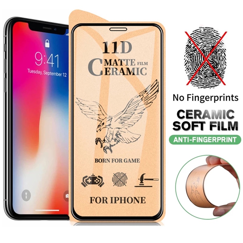 IPHONE 14 14 PLUS 14 PRO 14 PRO MAX / IPHONE 13 13 PRO 13 PRO MAX 13 MINI / IPHONE 12 12 PRO 12 PRO MAX 12 MINI Tempered Glass Ceramic Matte Anti Glare Anti Gores