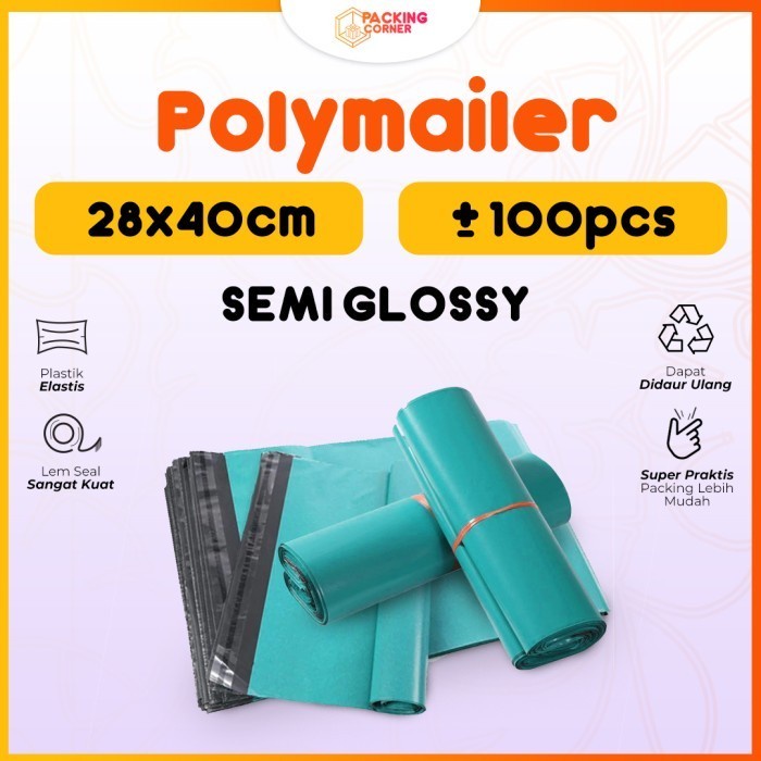 

Plastik Polymailer Bag 28x42 Kantong Amplop Packing Seal Isi 100 pcs - Hijau Tua