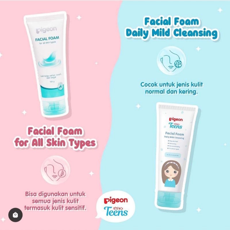 PIGEON Teens Facial Foam for All Skin Types / Acne Care Daily Mild Cleansing / Sabun Muka