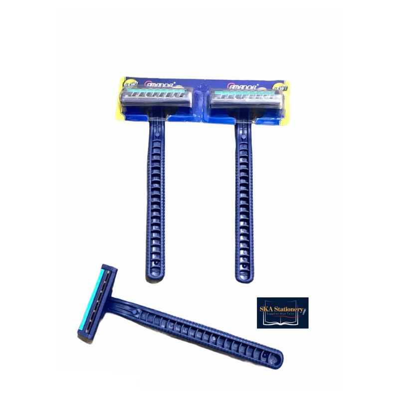 Alat Cukur 3 Mata Pisau / Pisau Cukur / Cukuran Kumis Jenggot 3 Mata Silet Biru ( Pcs )