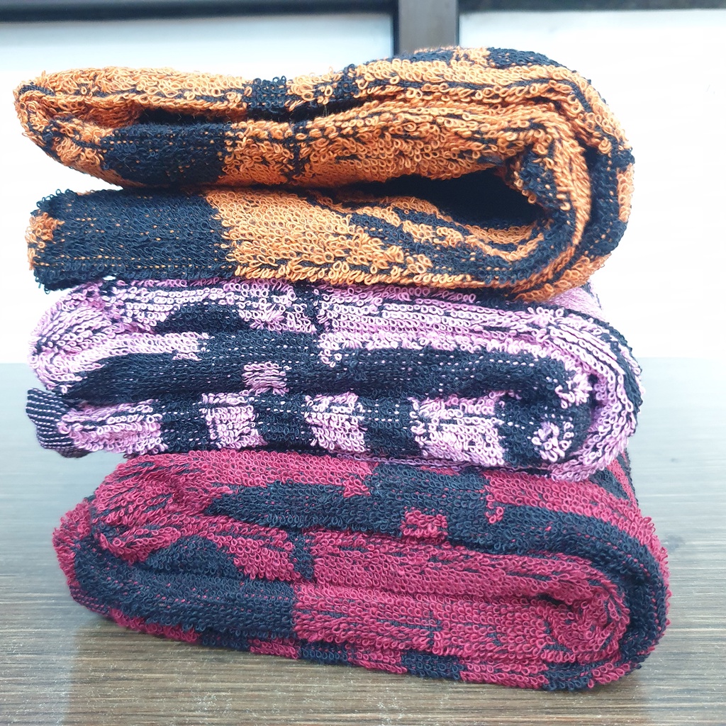 Handuk Mandi Katun Dewasa Uk 70 x 140 / Handuk Mandi Besar Menyerap / Merk  Dolpin / JJ Panda / Sarang Lebah / David Falmer 400gr