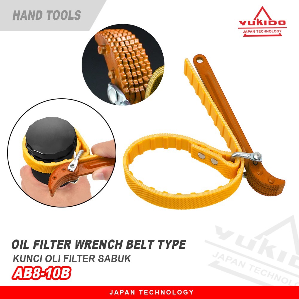 PROMO !!! Kunci Filter Oli model Sabuk YUKIDO AB8-10B'' - Kunci Saringan Oli - Wrench Oil Filter - Pembuka Filter Oli