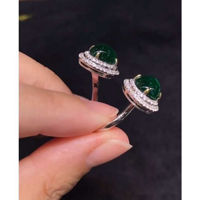 ring perak silver 925 All size [EMERALD BERYL RUSIA] cincin wanita zamrud rusia