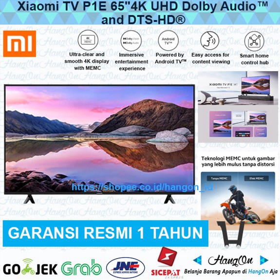 Xiaomi TV P1E 65&quot; 65 Inch 4K UHD MEMC DTS Smart Android TV Digital Mi