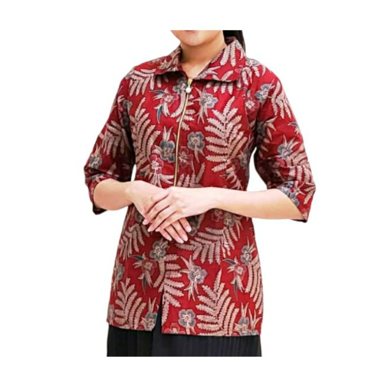 Kemeja Wanita Jumbo XXXL Blouse Batik Big Size 4L-5L Atasan Wanita Muslim Seragam Baju Kerja ATR