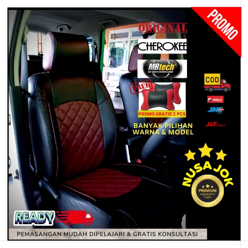 Sarung Jok Mobil Agya, Ayla, Yaris, Jazz, 2 Baris Bahan MBTECH Original