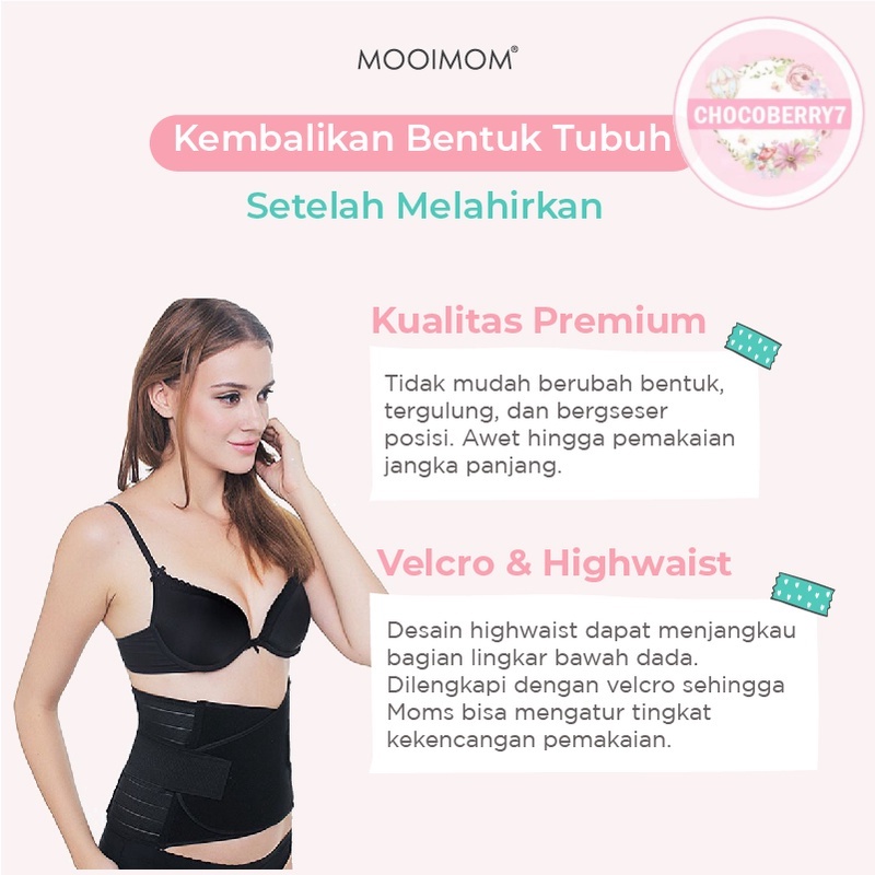 MOOIMOM Korset Melahirkan 23cm Adjustable Elastic Recovery Corset Pelangsing