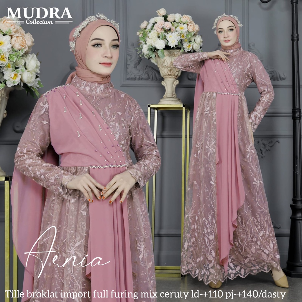 ARNIA DRESS GAMIS BRUKAT ORI BY MUDRA HIJAB