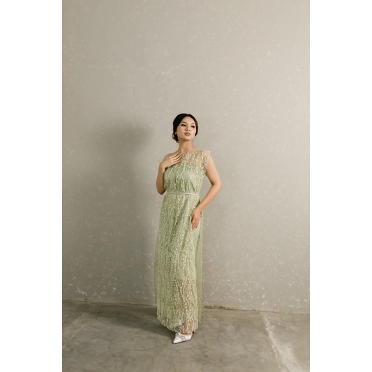 CLAIR DRESS (SAGE GREEN) / DRESS PESTA PREMIUM / DRESS TULLE / DRESS A-line / DRESS MAXI