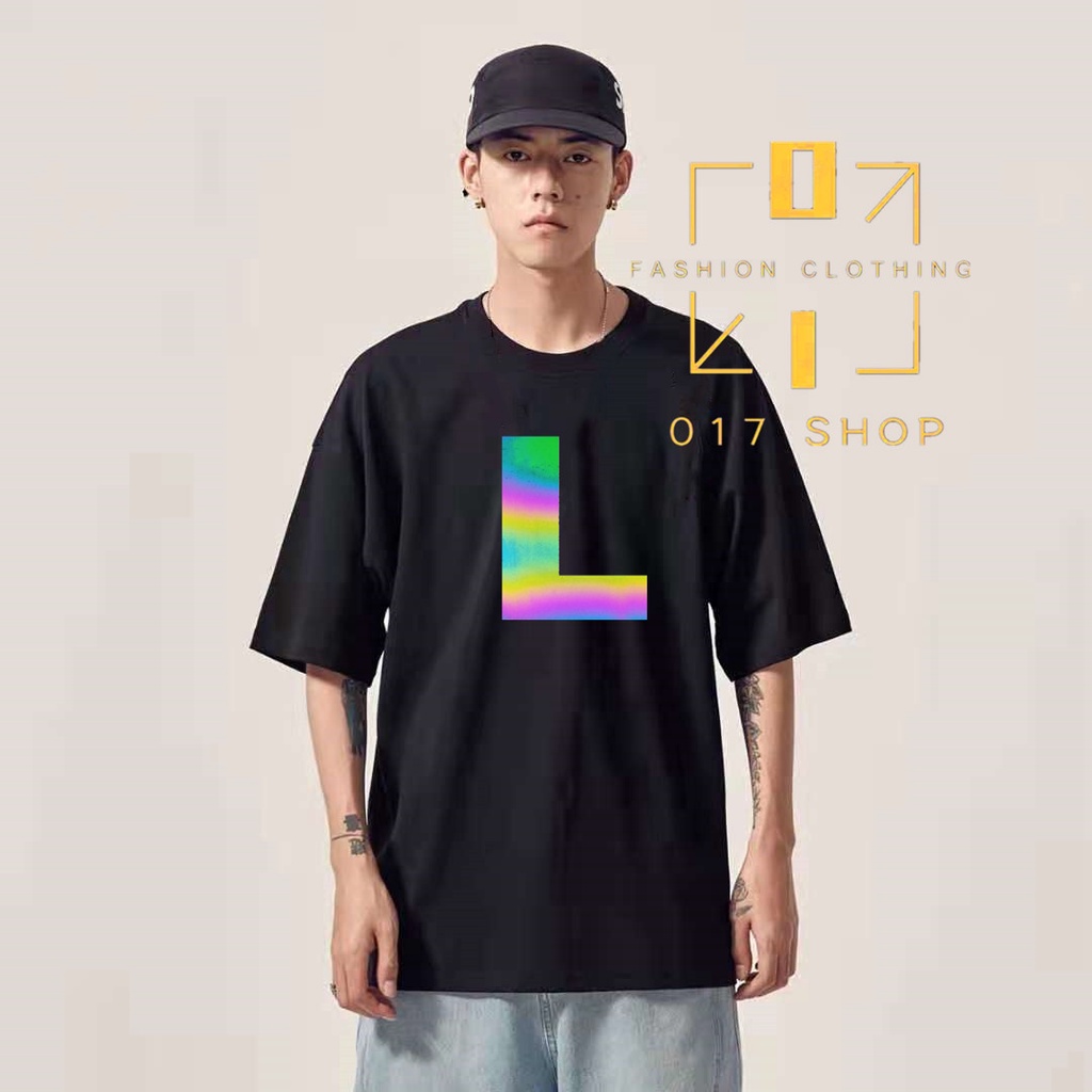 L - Kaos Pria/Wanita Distro Lengan Pendek Reflektif Rainbow- Kaos Inisial bahan katun