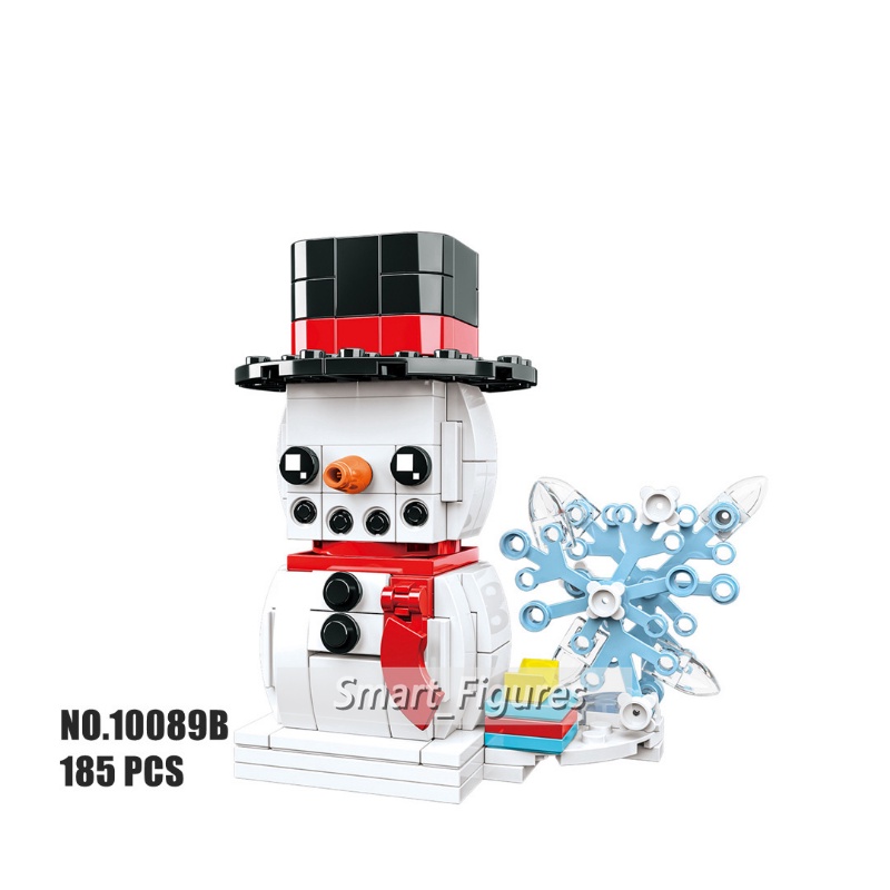 Mainan Puzzle Rakitan Balok Bangunan Partikel Kecil Desain Santa Claus Snowman Elk Untuk Anak