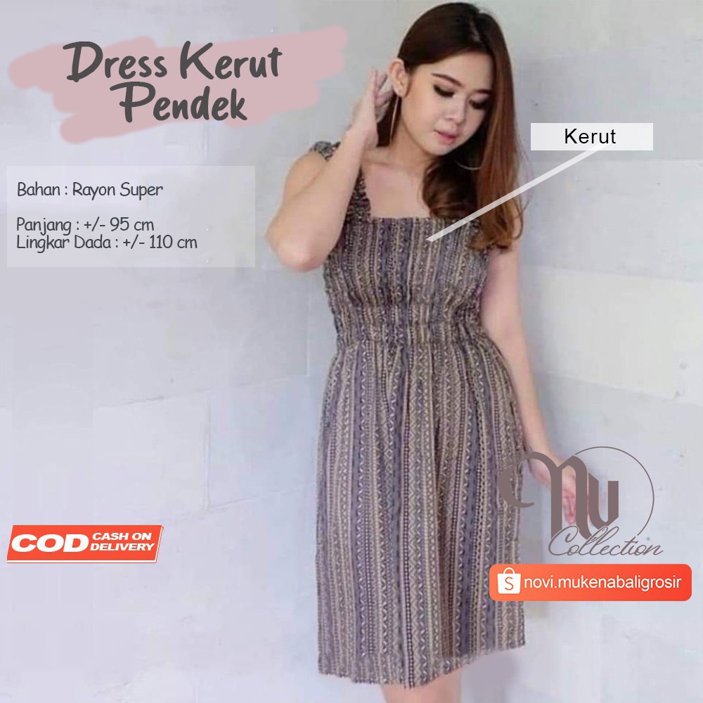 DRESS KERUT PENDEK MOTIF