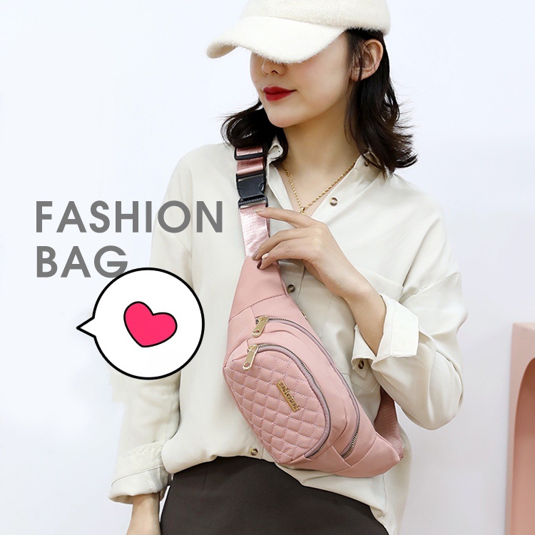 TAS SELEMPANG WANITA WAIST BAG BRANDED PINK VANVEN TA653P3 JINGPIN REMAJA CEWEK SIMPLE CASUAL SLINGBAG DADA BAHU FASHION KOREA KEKINIAN MURAH IMPORT BATAM PREMIUM