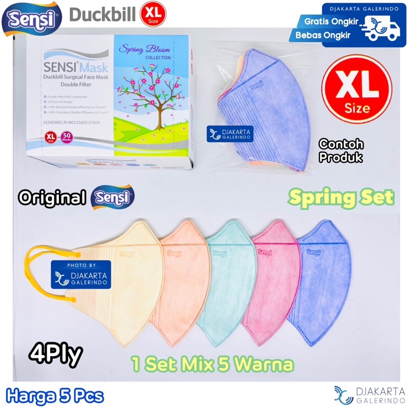 Masker Duckbill Sensi XL 4Ply Original Spring Winter Summer Autumn