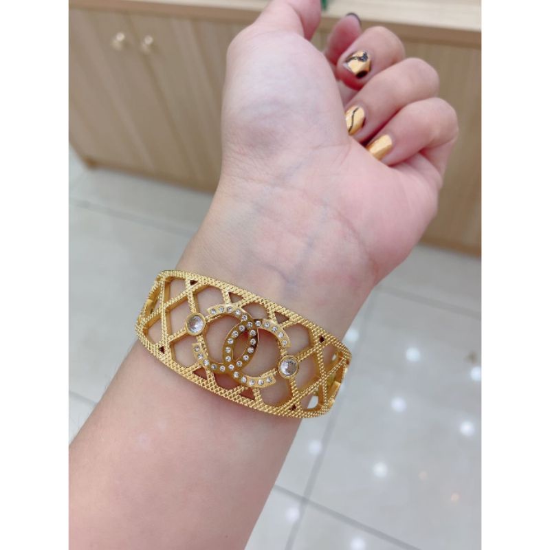 Gelang Titanium asli motif Channel Branded Band Premium Quality Anti karat anti alergi Bracelet Stainless Steel Ori Premium Quality Gt282