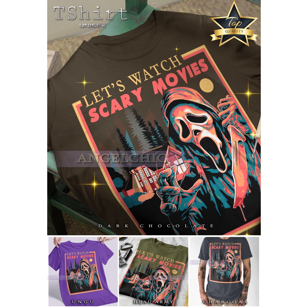 BAJU SCREAM MOVIE Unisex Bootleg Tee Kaos Premium Vintage Retro