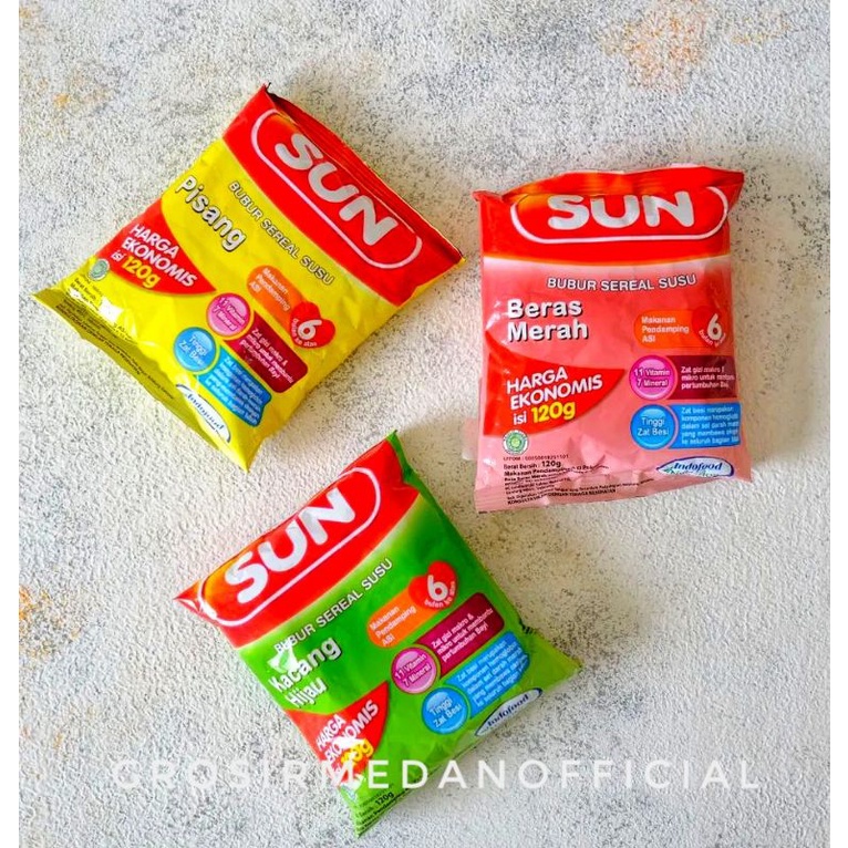 Jual Sun Bubur Bayi Kemasan Plastik G Berbagai Rasa Dan Ekonomis Beras Merah Kacang