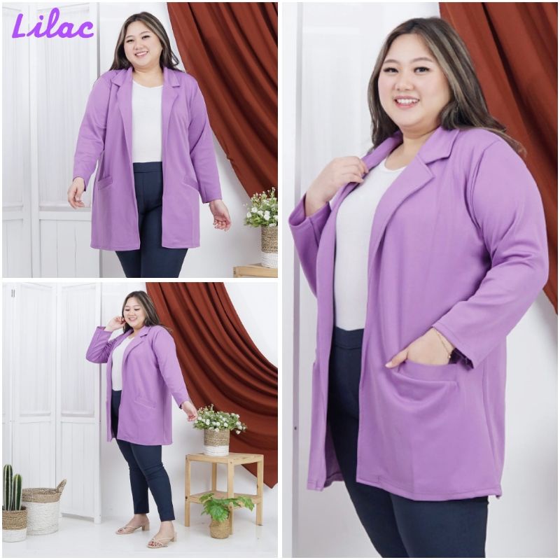 (LD 120, 130cm) LONG BLAZER BIGSIZE BLAZER KOREA BLAZER JUMBO ATASAN WANITA