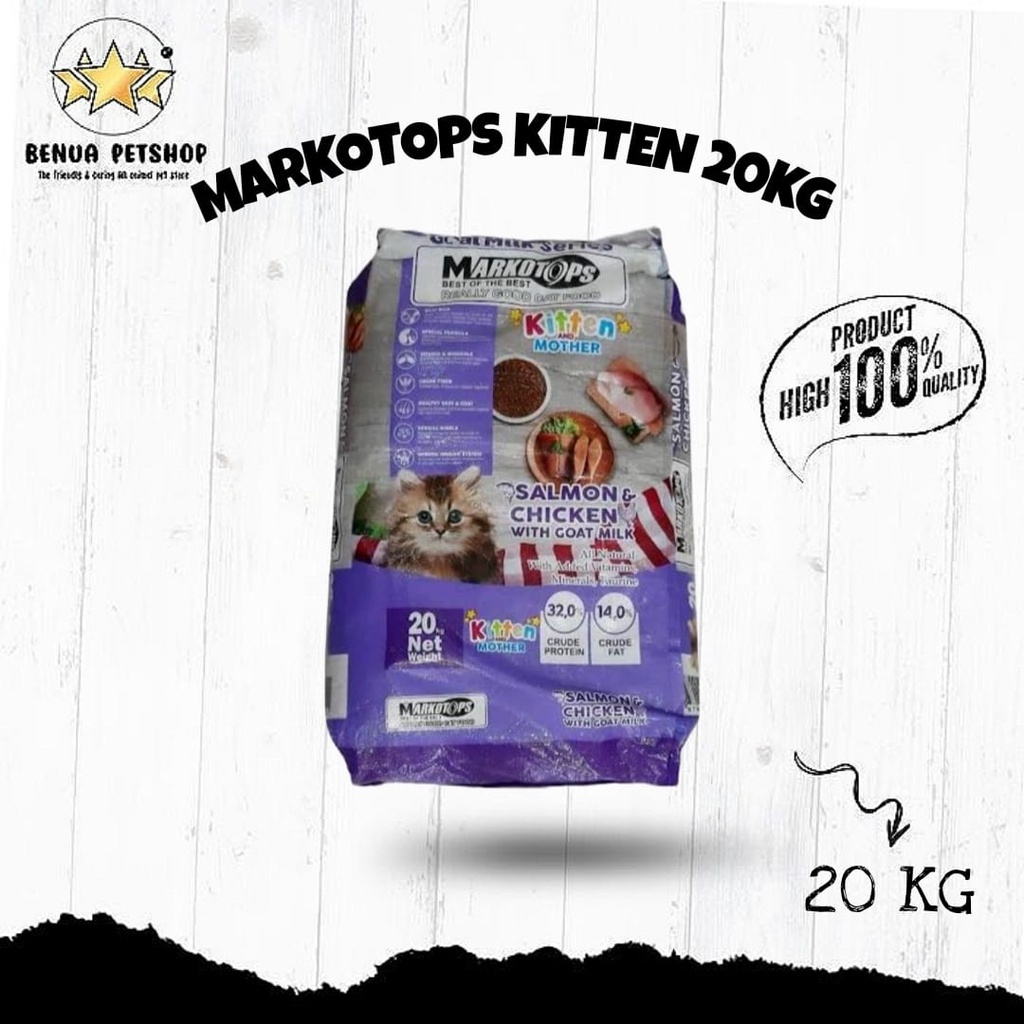 Makanan kucing Markotops 20kg adult Dry food (GRAB GOSEND)