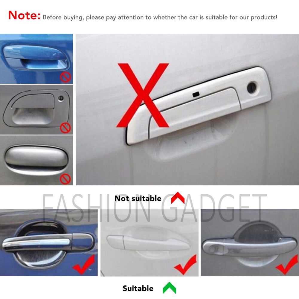 Stiker Gagang Pintu Mobil 4 PCS Anti Gores Mobil Antigores Stiker Handle Mobil Car Door Protector Sticker Car Handle Stickers Scratch Protector Sticker Protective Film - Bening