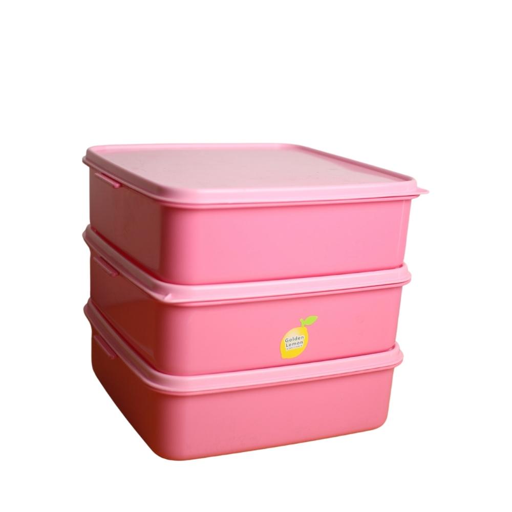 DM - Rantang Susun 3 / Tempat Bekal Piknik RPS 160-3 Pi - PINK