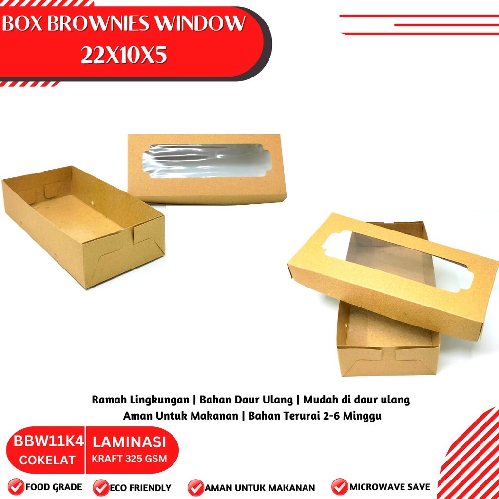 Box Brownies 22x10x5 Dus Window (BBW11K4-22X10X5 Cm)