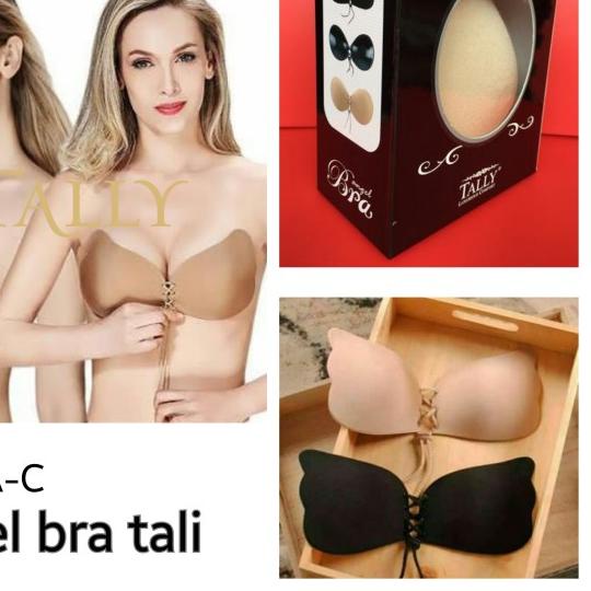 ANGEL WINGS BRA TALI SILIKON BRA TALLY (ADA BOX) TRUSTED ORIGINAL - Hitam, CupCTanpaKardus