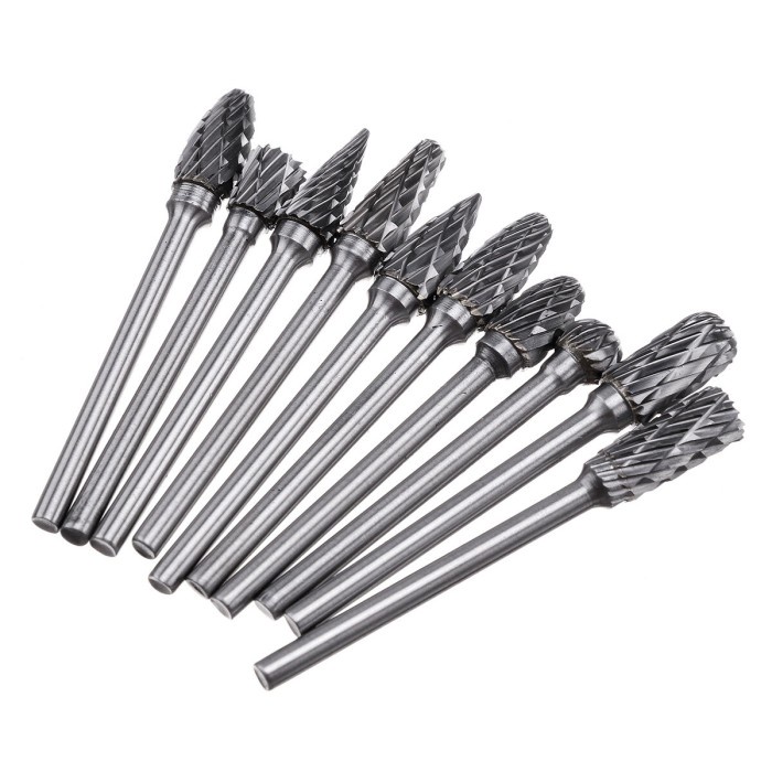 Drillpro Set Bor Mini Kepala Gerinda Baja Tungsten, Bor Mini Berlian