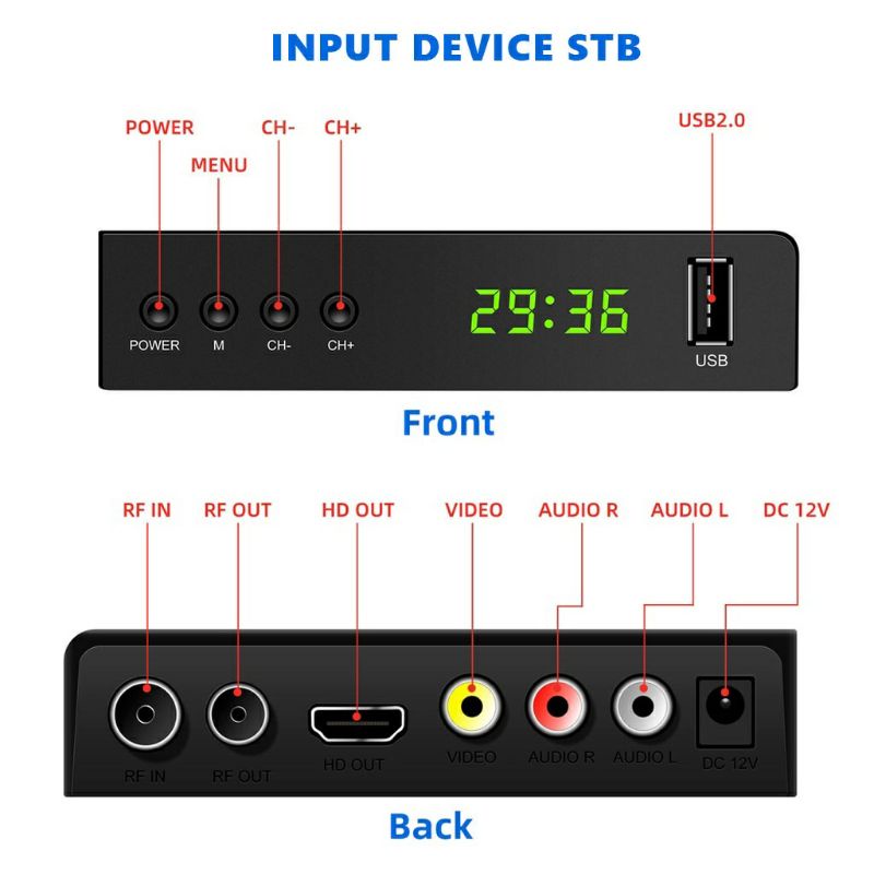 Promo 12.12 [STB] Set top box DVB T2 penerima siaran TV digital full HD 1080p