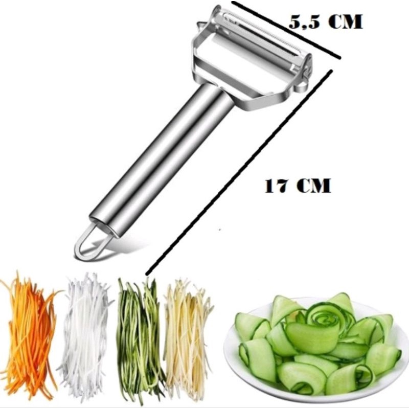 Alat Kupas Buah apel sayur wortel peeler 2in1 stainless steel