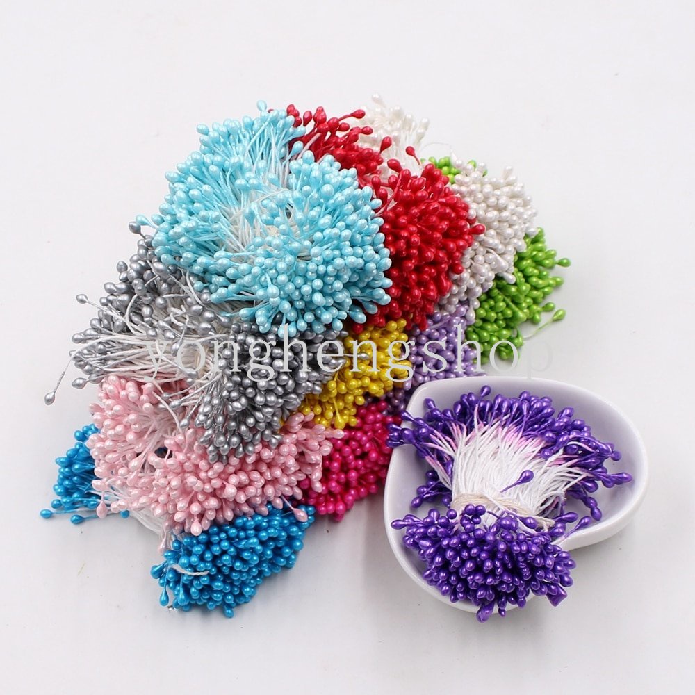 300pcs / set Benang Sari Buah Pir Imitasi Mini Untuk Dekorasi Pesta Pernikahan / Scrapbook DIY