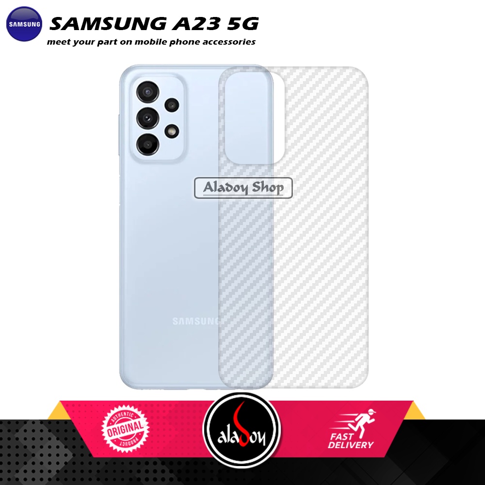 PAKET 2 IN 1 Tempered Glass Layar Samsung A23 5G + Skin Carbon Film 3D