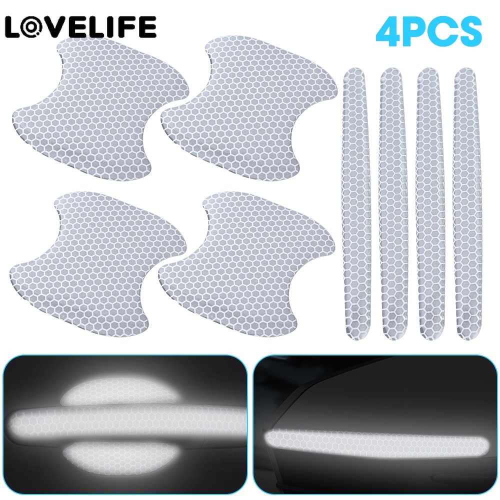 4pcs / Set Stiker Pelindung Handle Pintu Mobil Universal Bahan PVC Anti Gores